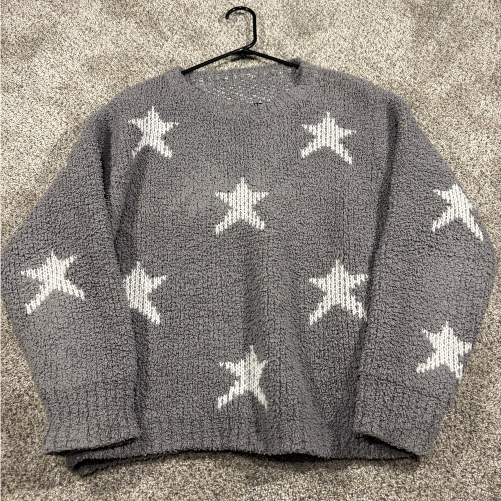 Gray Star Pattern Sweater